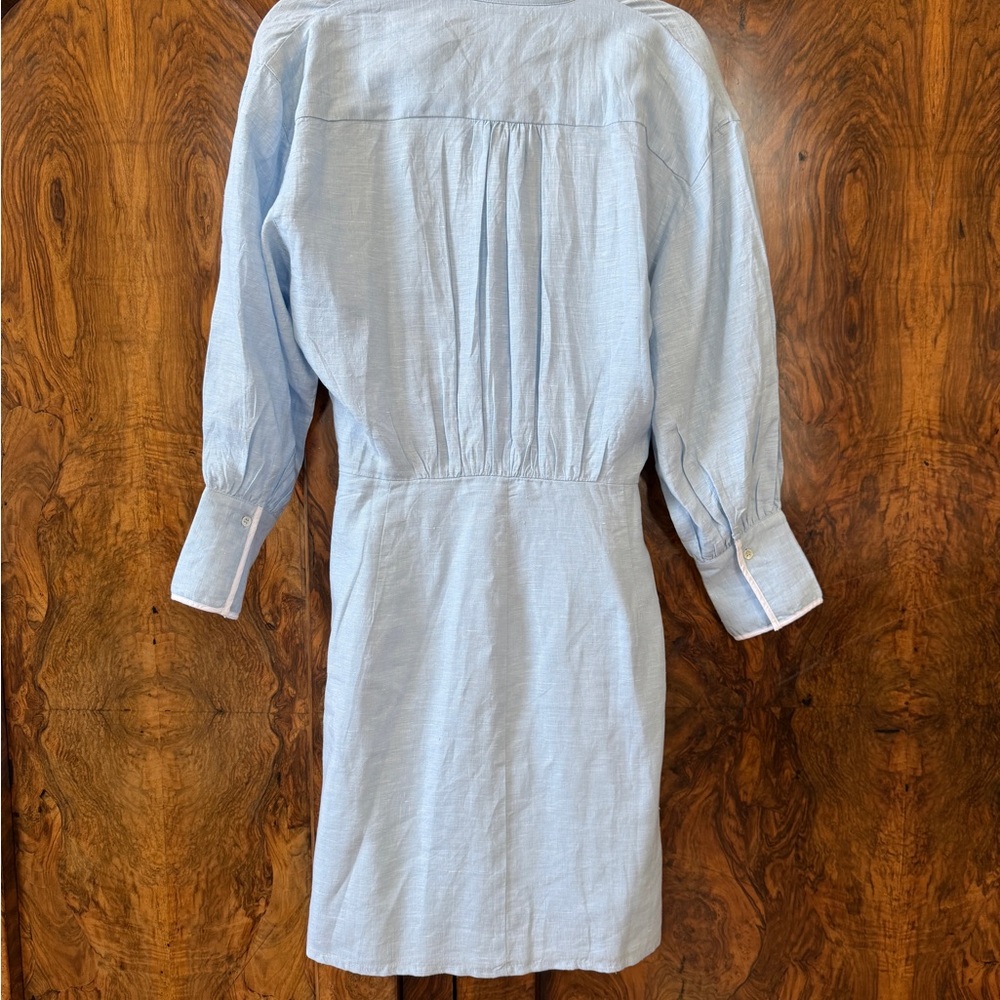 Light Blue Button-Up Mini Dress - Picture 5 of 5